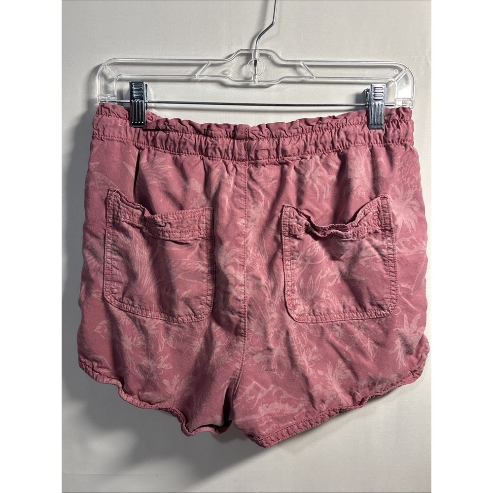 Women's S American Eagle Pull On Elastic Waist Drawstring Short Pink Floral - Picture 3 of 8